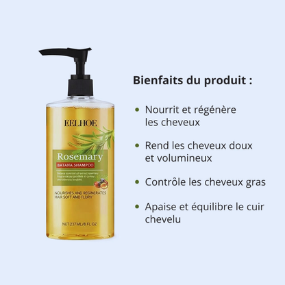 Shampoing anti pélliculaire pousse des cheveux huile essentielle de romarin et de l'huile de batana